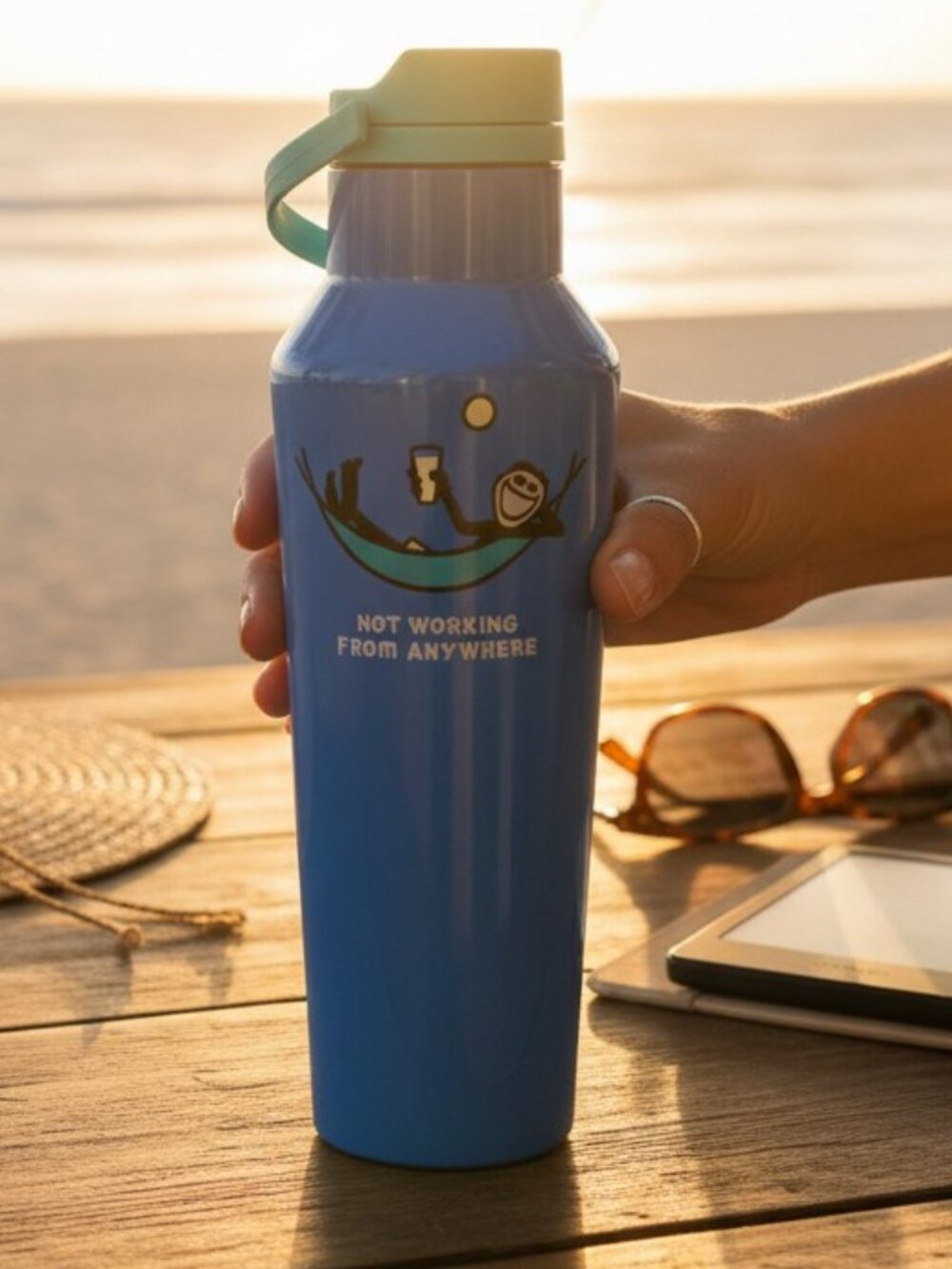 Jake Not Working Hammock 20oz Stainless Corkcicle Canteen water bottle